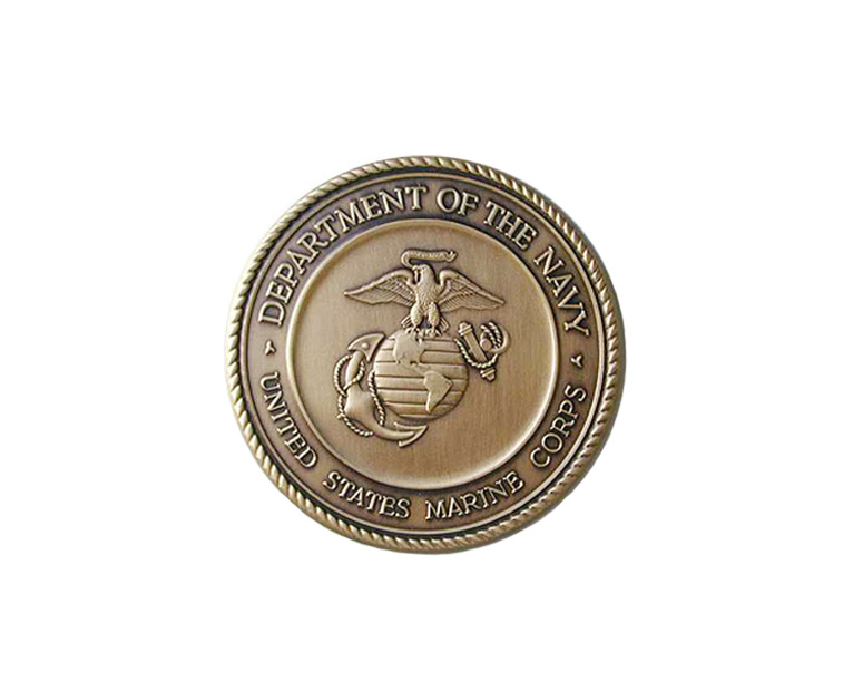 Marines Antiqued Brass Emblem 2 ½”