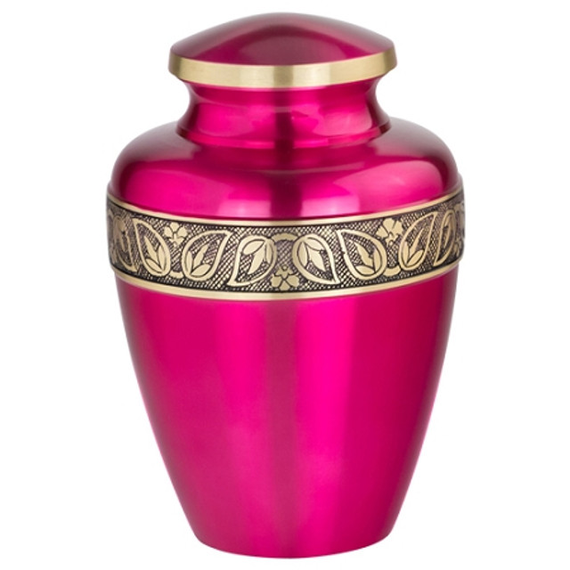 Brass Sapphire Pink Urn