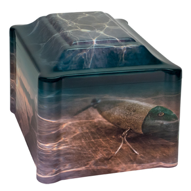 Cultured Marble Fishing Panoramic Cremation Urn - Image 5