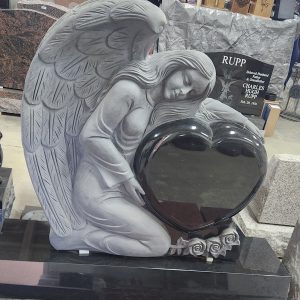 Jet Black Angel Holding Heart